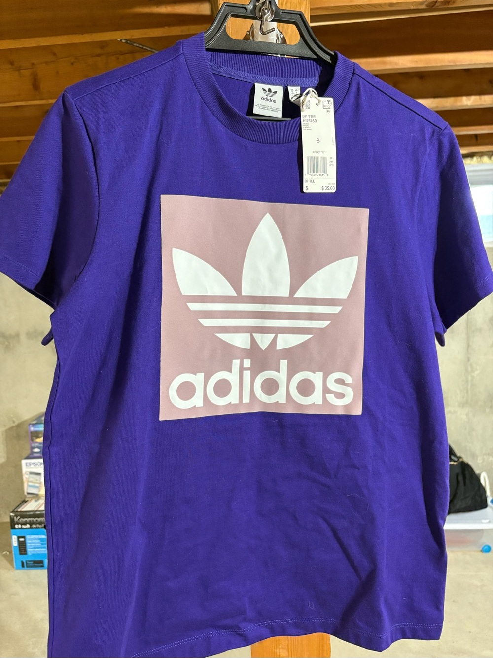 adidas Purple T‑Shirt with Light Pink Logo Box